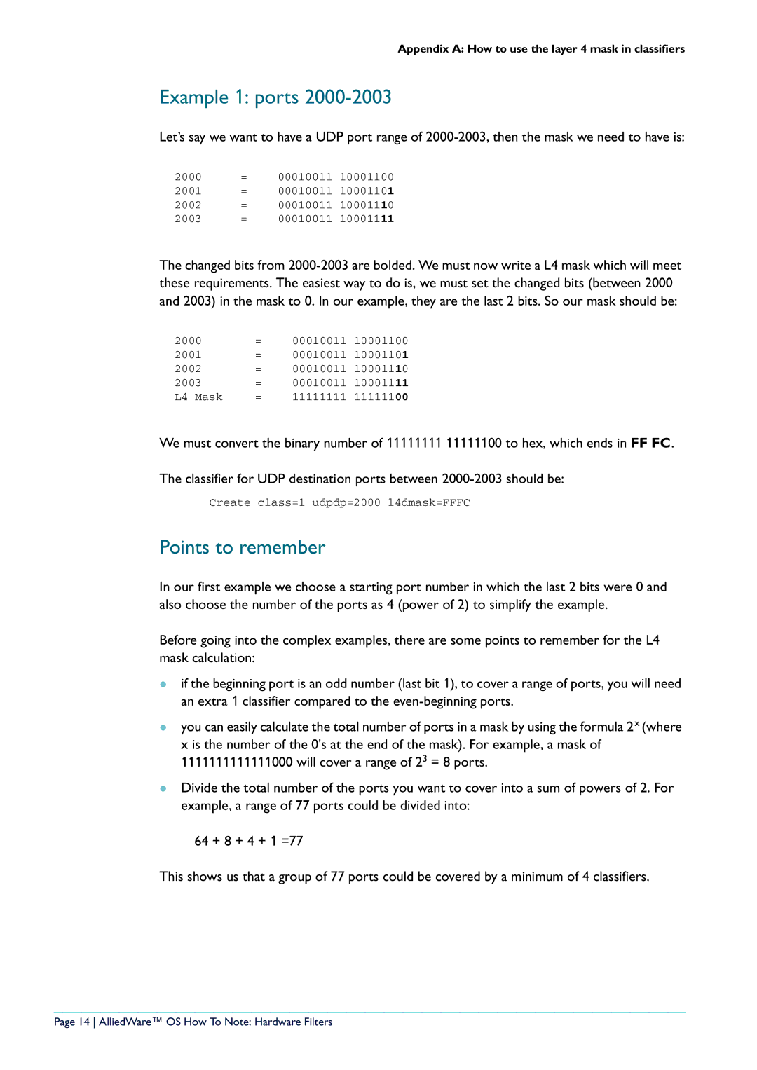 Allied Telesis x900-24 series manual Example 1 ports, Points to remember 