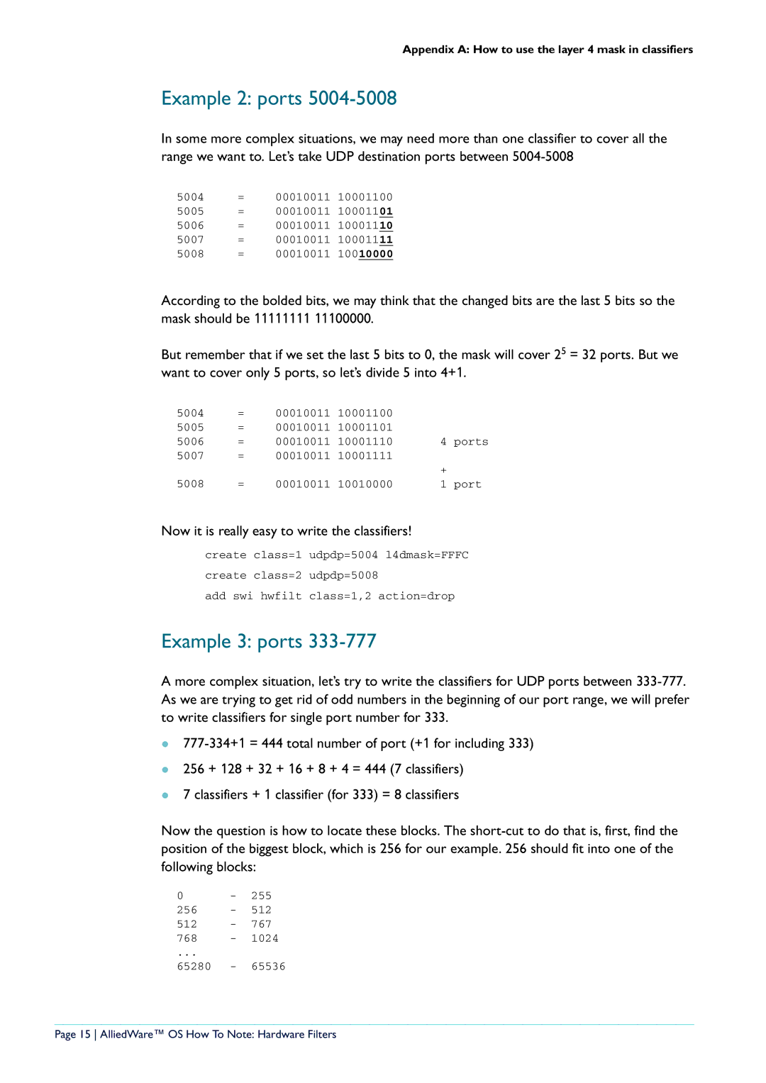 Allied Telesis x900-24 series manual Example 2 ports, Example 3 ports, Now it is really easy to write the classifiers 