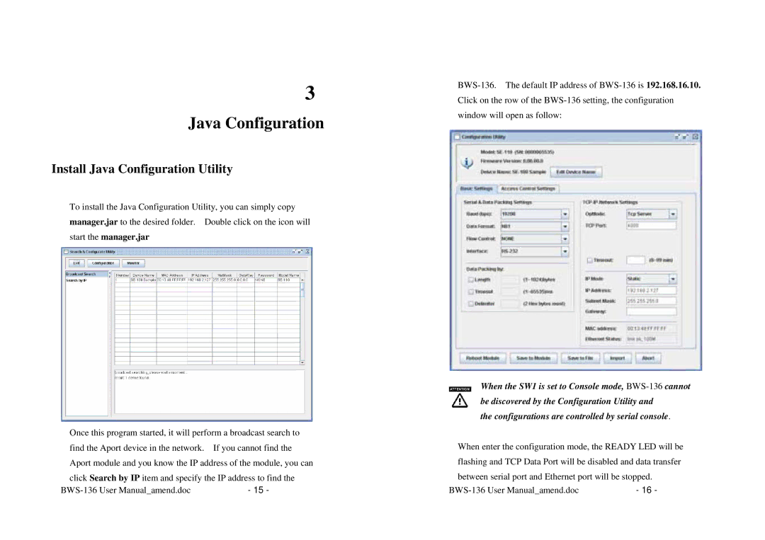 Alloy Computer Products BWS-136 user manual Install Java Configuration Utility 