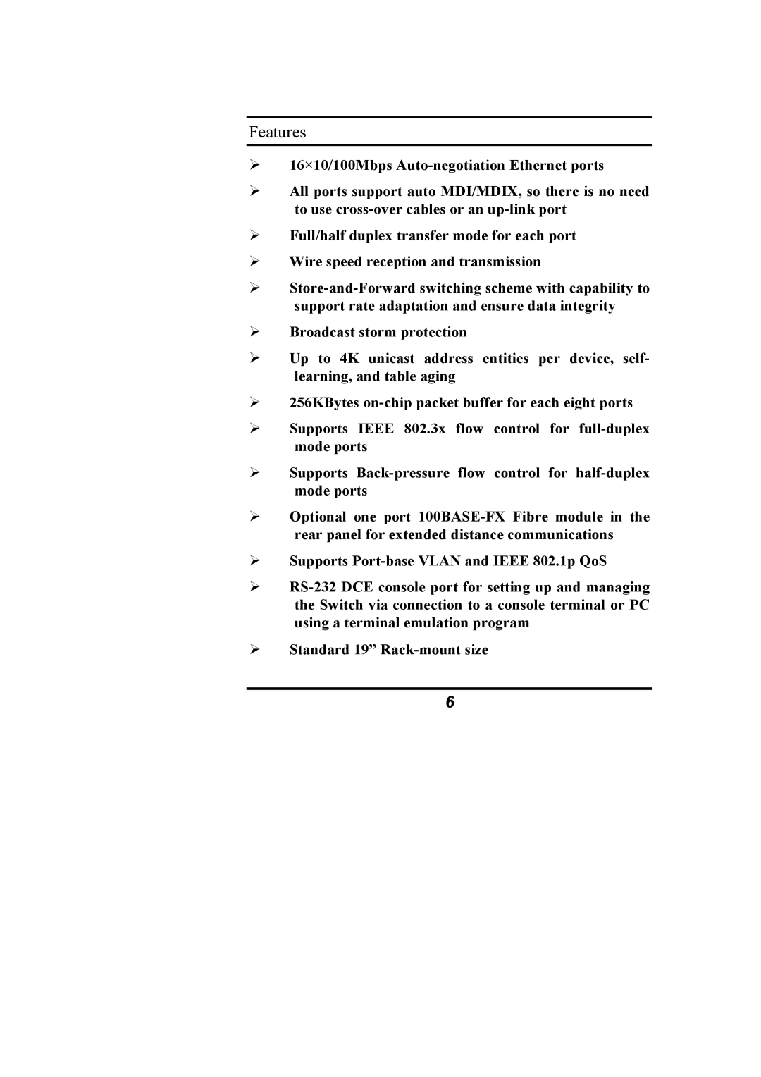 Alloy Computer Products NS-16T01FS manual Features 