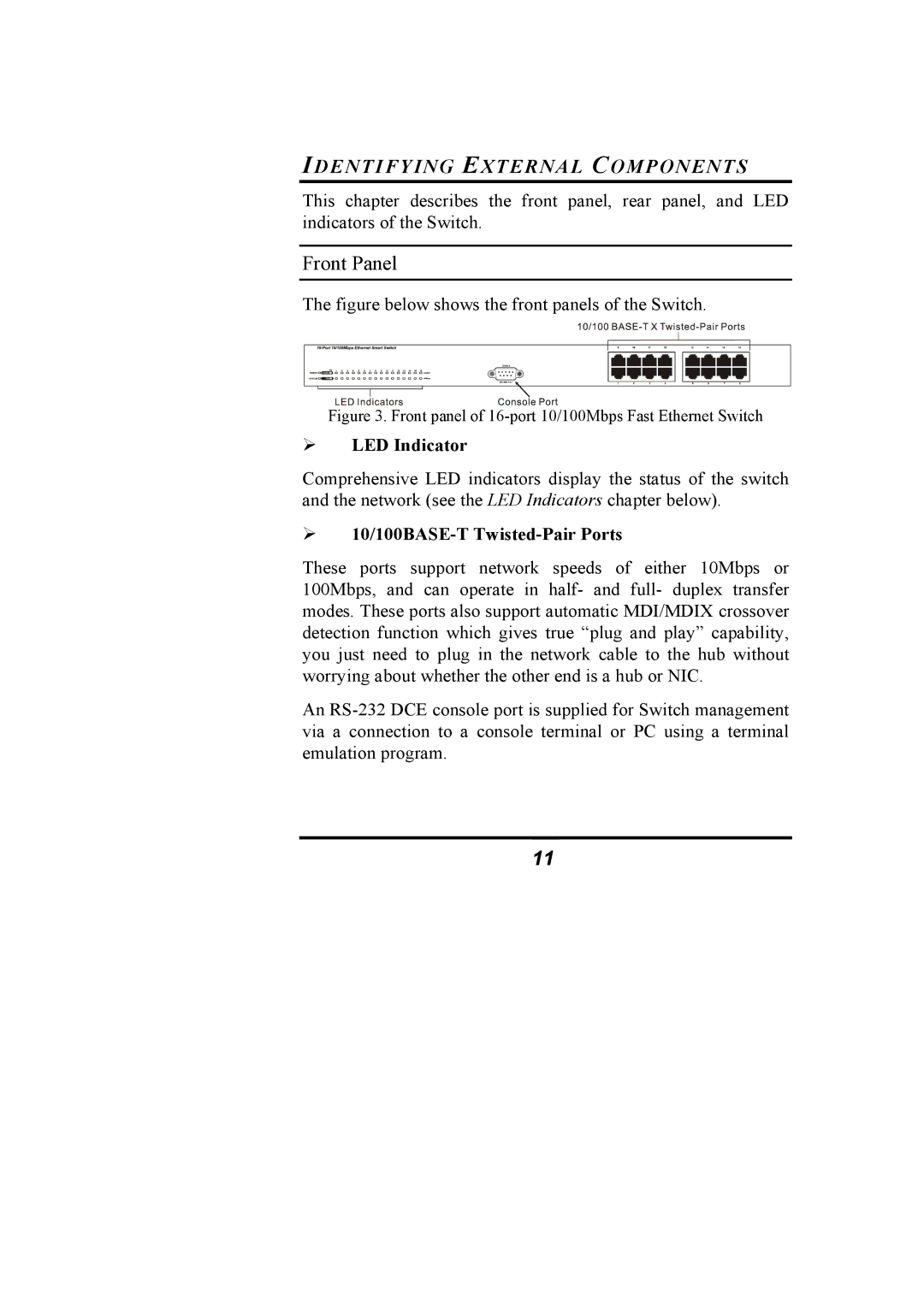 Alloy Computer Products NS-16T01FS manual Front Panel, Identifying External Components, ¾ LED Indicator 