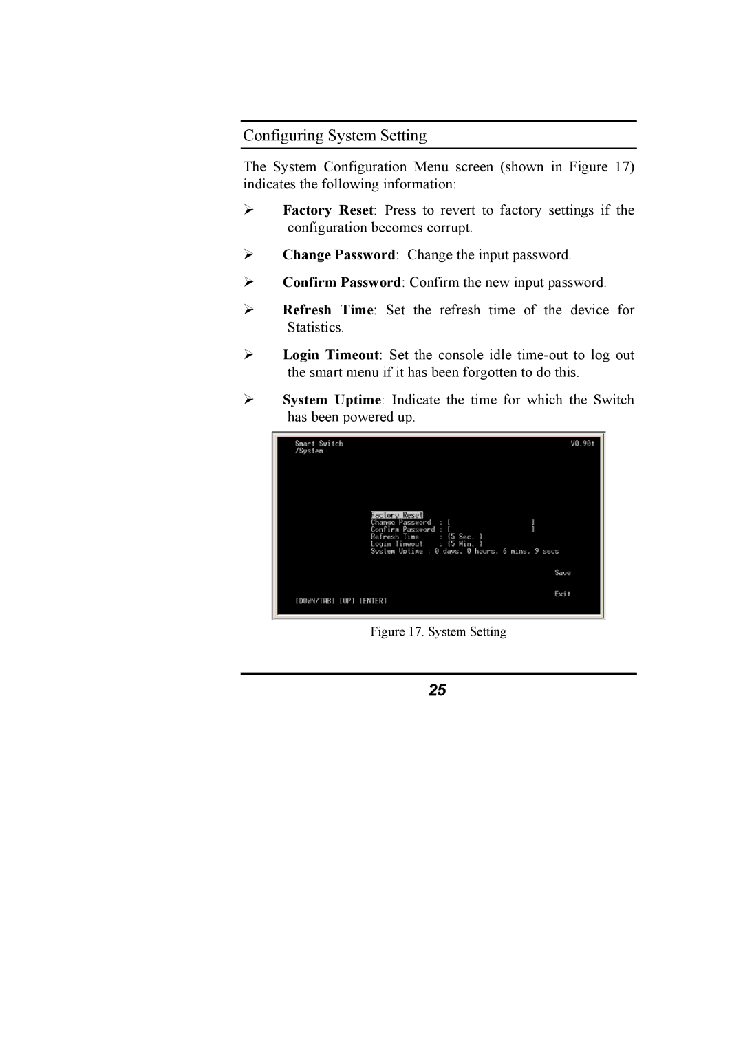 Alloy Computer Products NS-16T01FS manual Configuring System Setting 