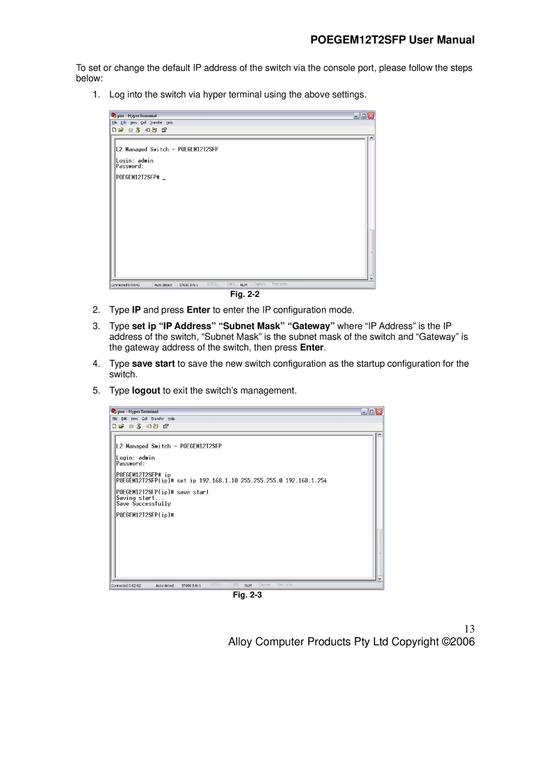 Alloy Computer Products POEGEM12T2SFP user manual 