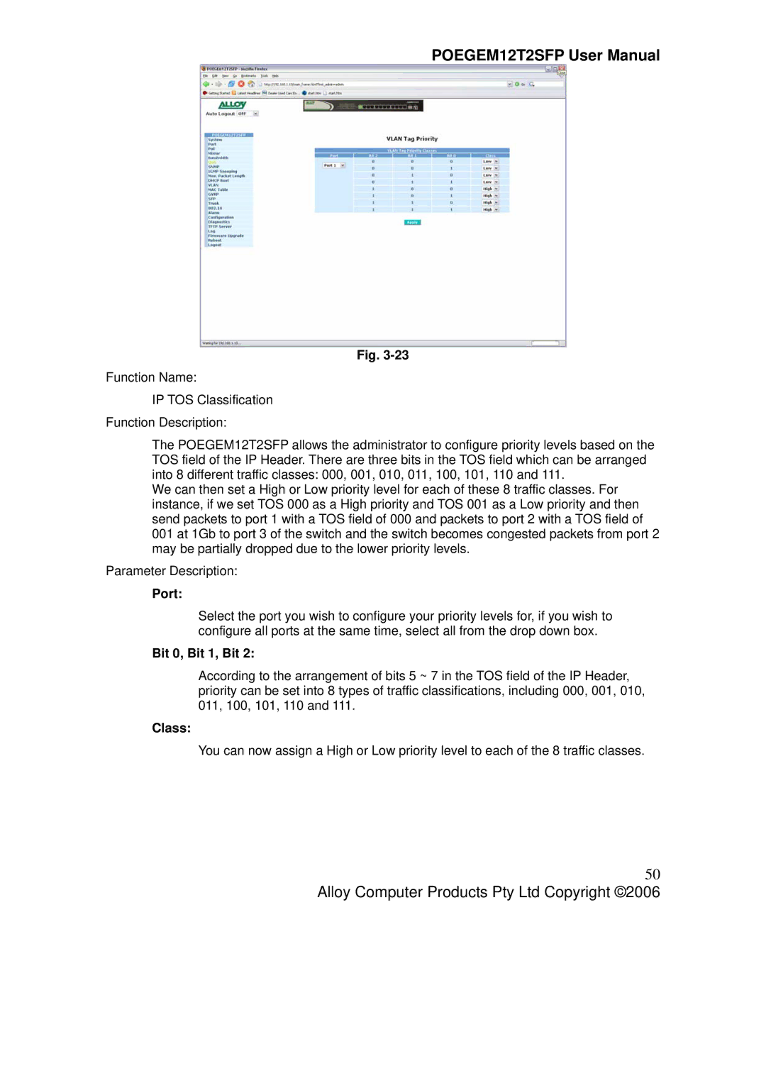 Alloy Computer Products POEGEM12T2SFP user manual Port 