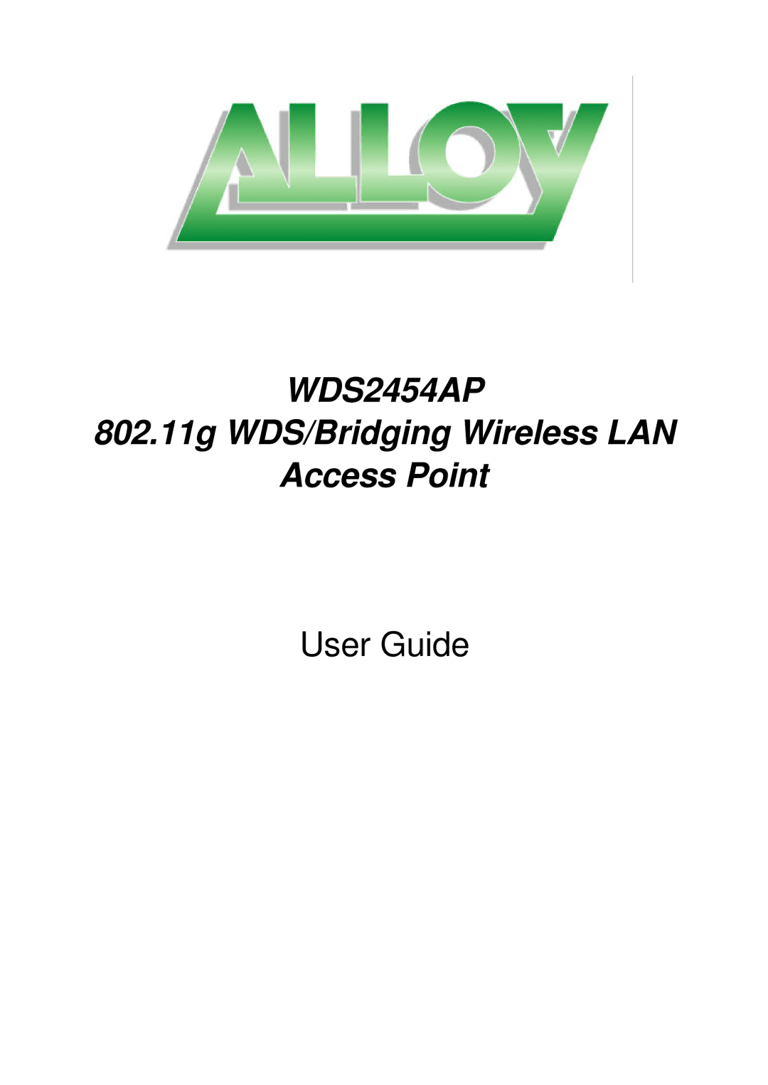 Alloy Computer Products WDS2454AP manual 