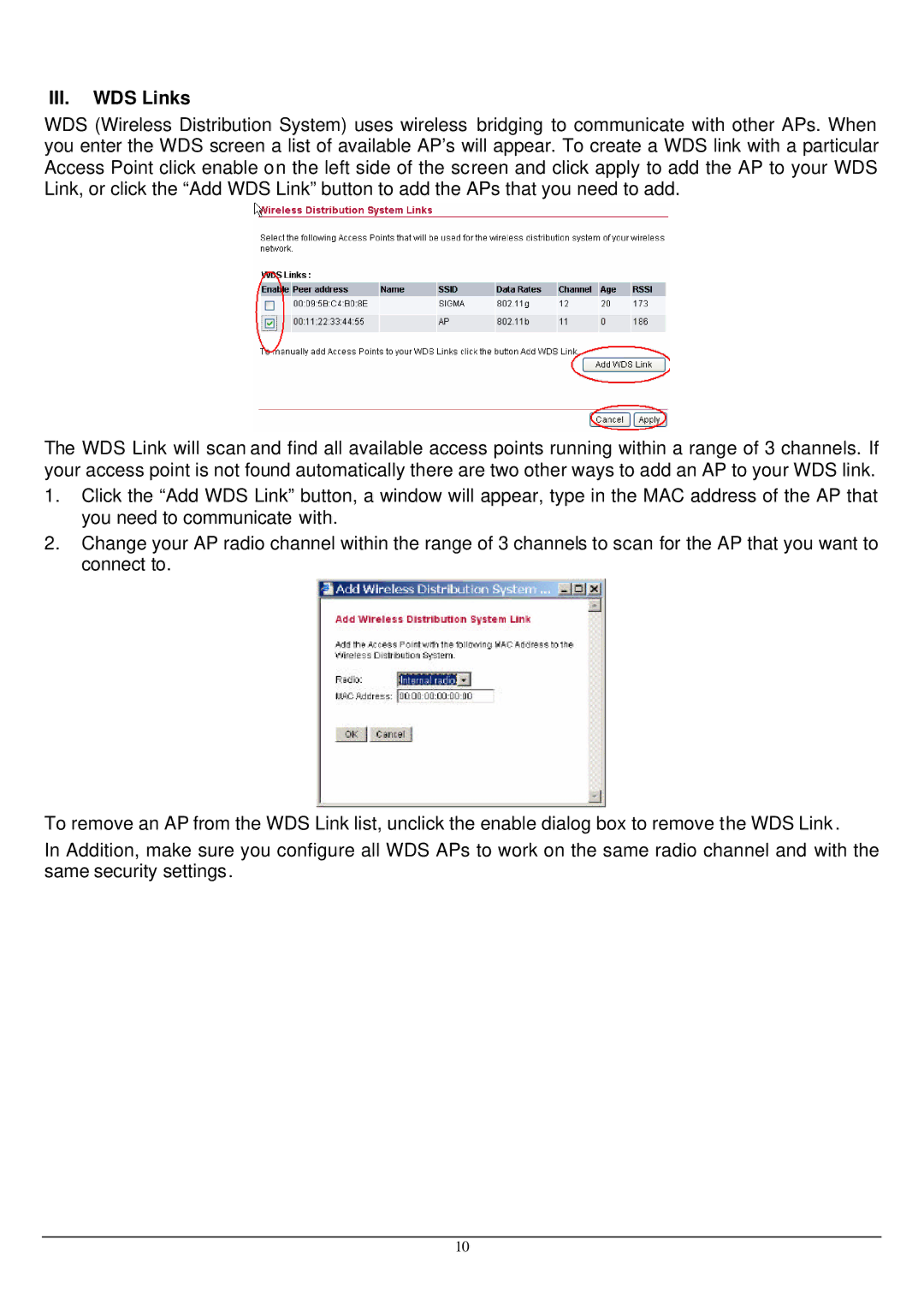 Alloy Computer Products WDS2454AP manual III. WDS Links 