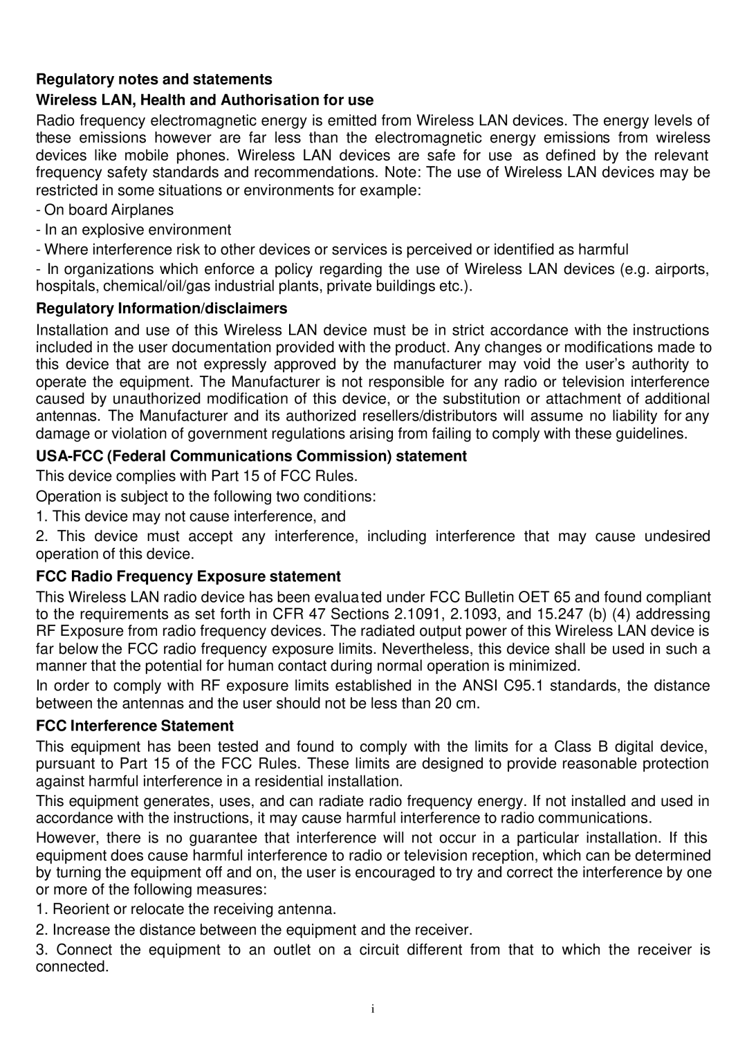 Alloy Computer Products WDS2454AP Regulatory Information/disclaimers, USA-FCC Federal Communications Commission statement 