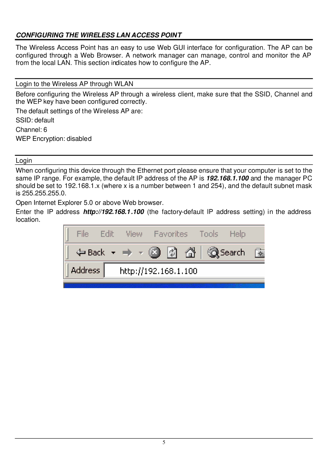 Alloy Computer Products WDS2454AP manual Configuring the Wireless LAN Access Point 