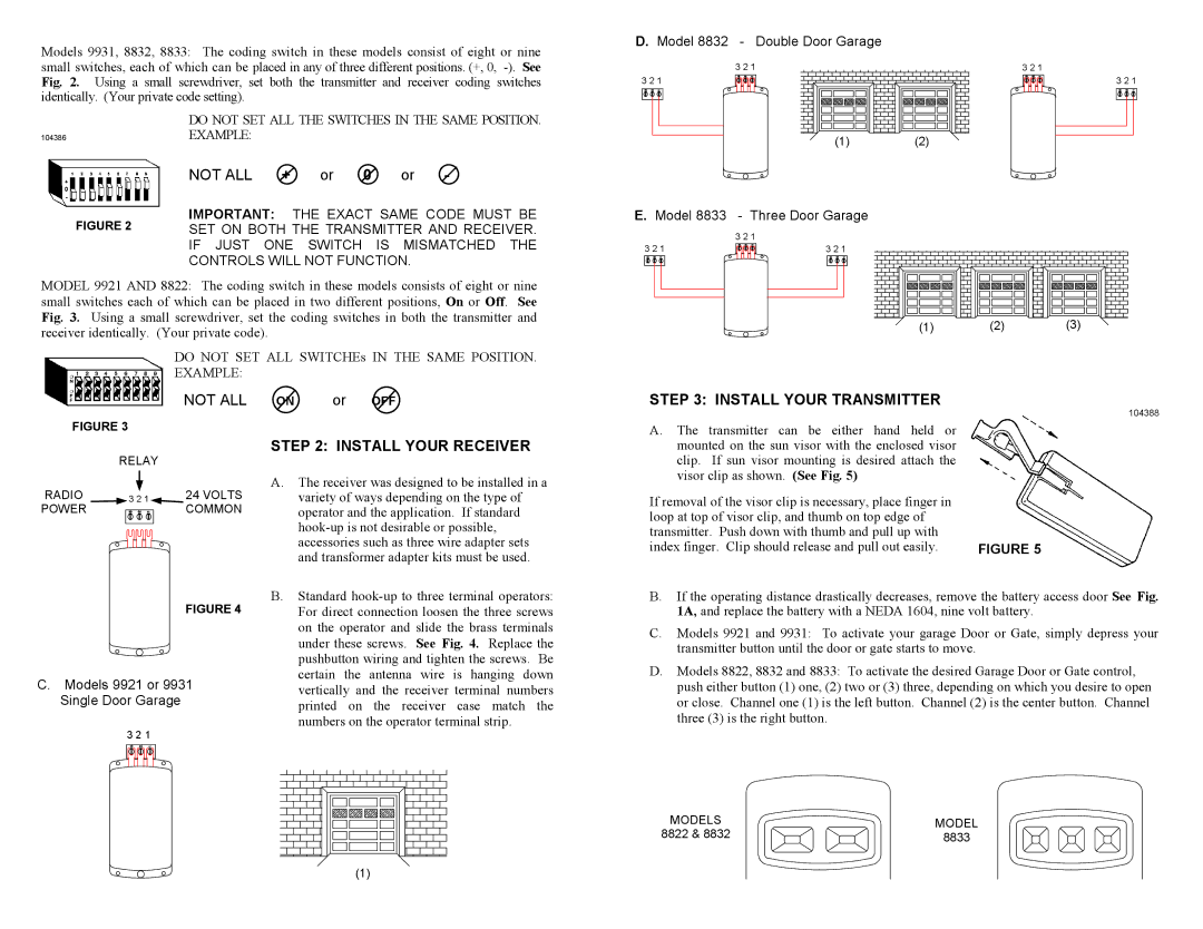 Allstar Products Group 8833, 9921, 9931, 8822, 8832 installation instructions Install Your Receiver, Install Your Transmitter 