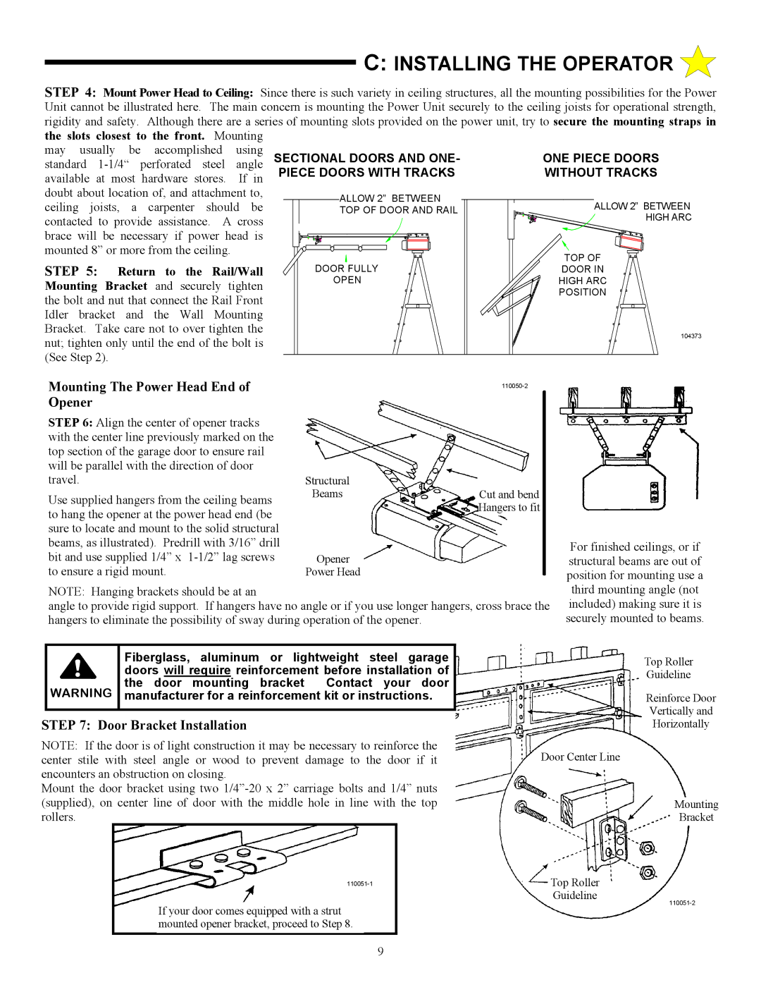 Allstar Products Group AC9300, ACJ9500, AC9500 owner manual Step, Return to the Rail/Wall 