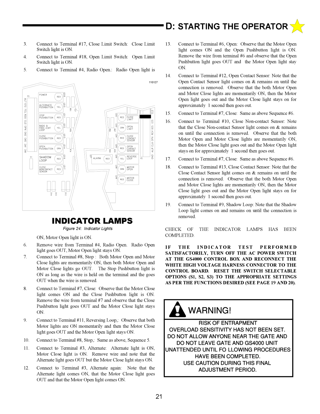 Allstar Products Group ANSI/UL 325 owner manual Indicator Lamps 