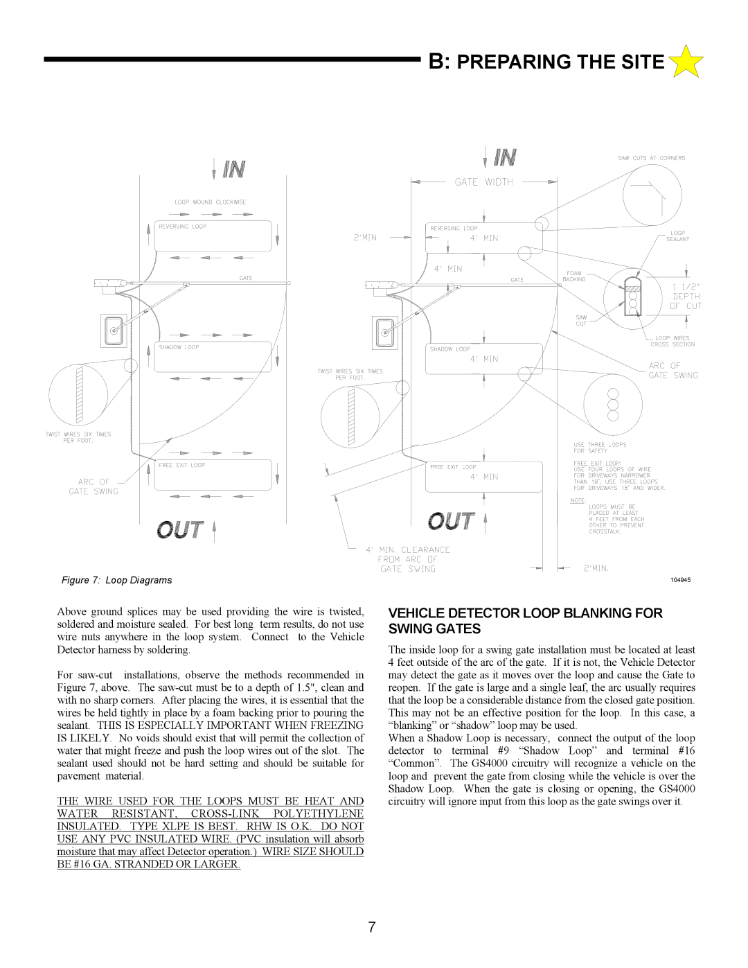 Allstar Products Group ANSI/UL 325 owner manual Vehicle Detector Loop Blanking for Swing Gates, Loop Diagrams 