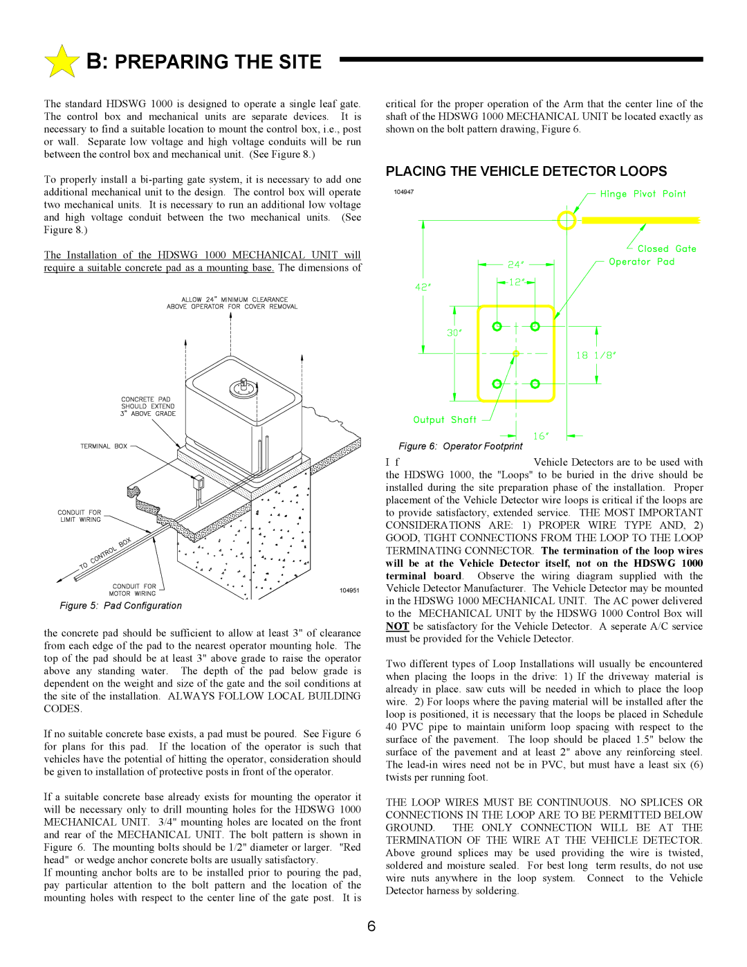 Allstar Products Group HDSWG 1000 owner manual Preparing the Site, Placing the Vehicle Detector Loops 