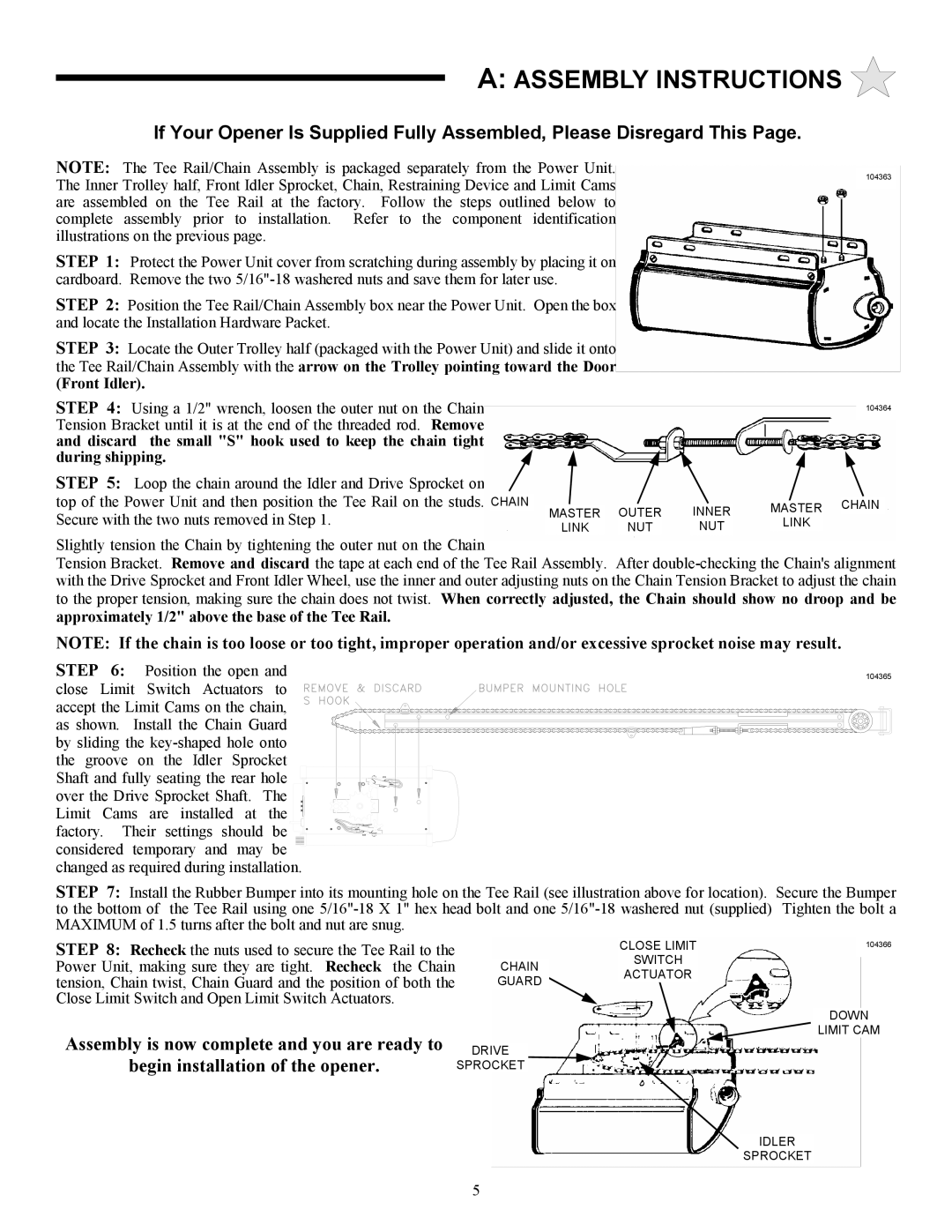 Allstar Products Group J3500, 3000, 3500-P owner manual Assembly Instructions, Step 