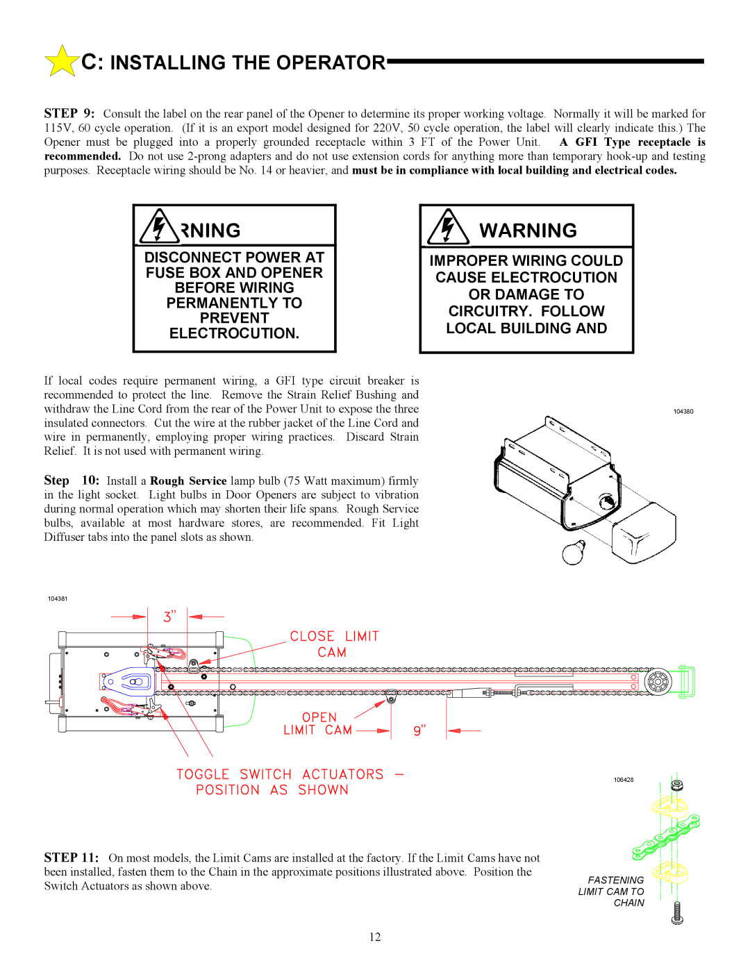 Allstar Products Group J6500, 6000, 6500-P owner manual Fastening Limit CAM to Chain 