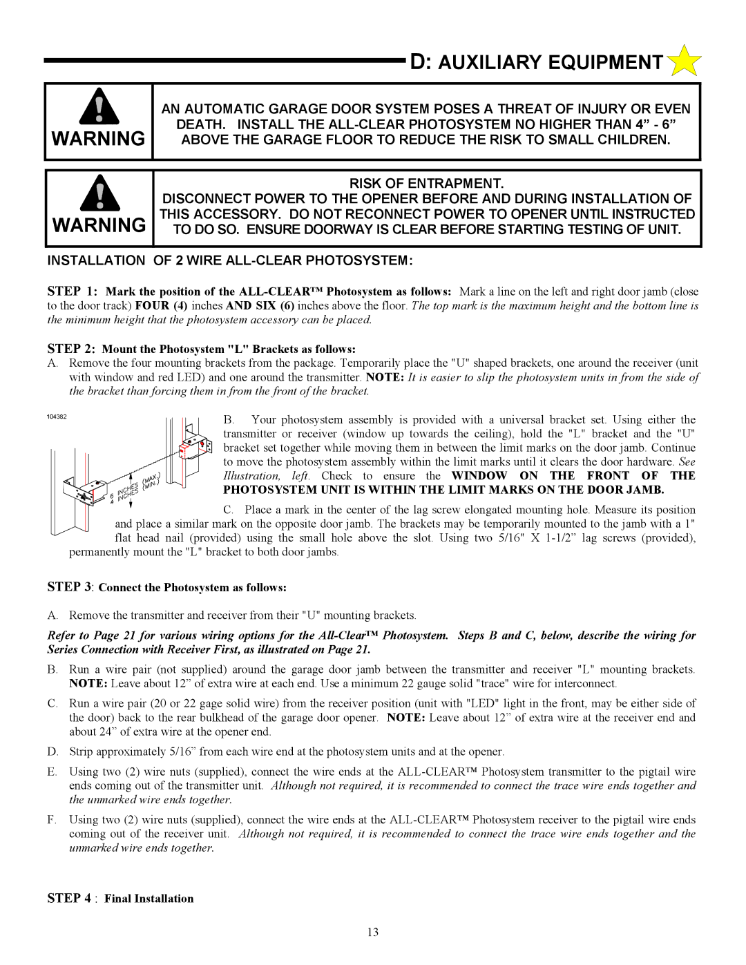 Allstar Products Group 6000, J6500, 6500-P Auxiliary Equipment, Illustration, left. Check to ensure the Window on the Front 