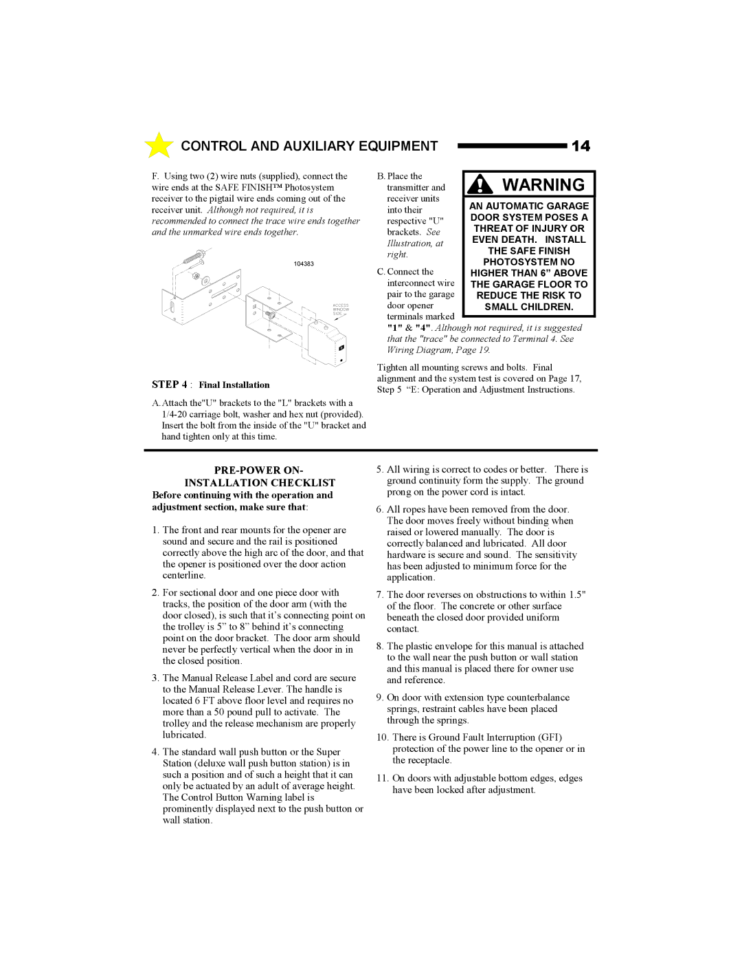 Allstar Products Group MVP-SQ owner manual Final Installation 