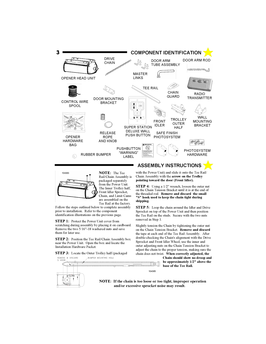 Allstar Products Group MVP-SQ owner manual Component Identification, Assembly Instructions, Packaged separately 