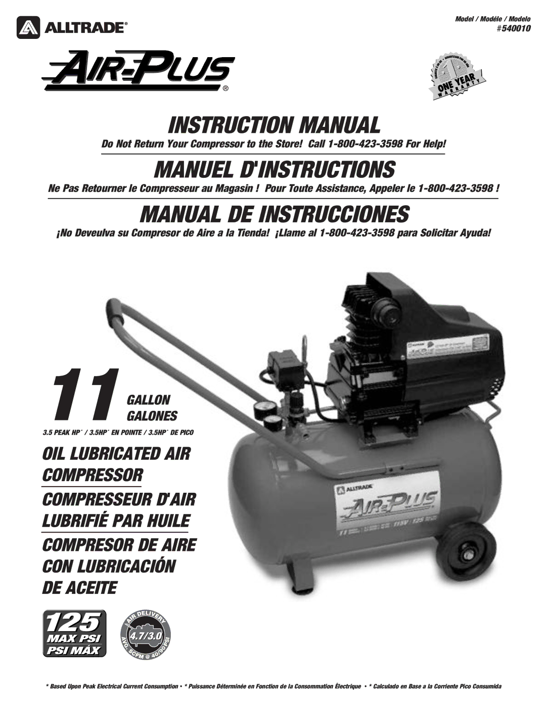 AllTrade 540010 instruction manual Manuel Dinstructions 