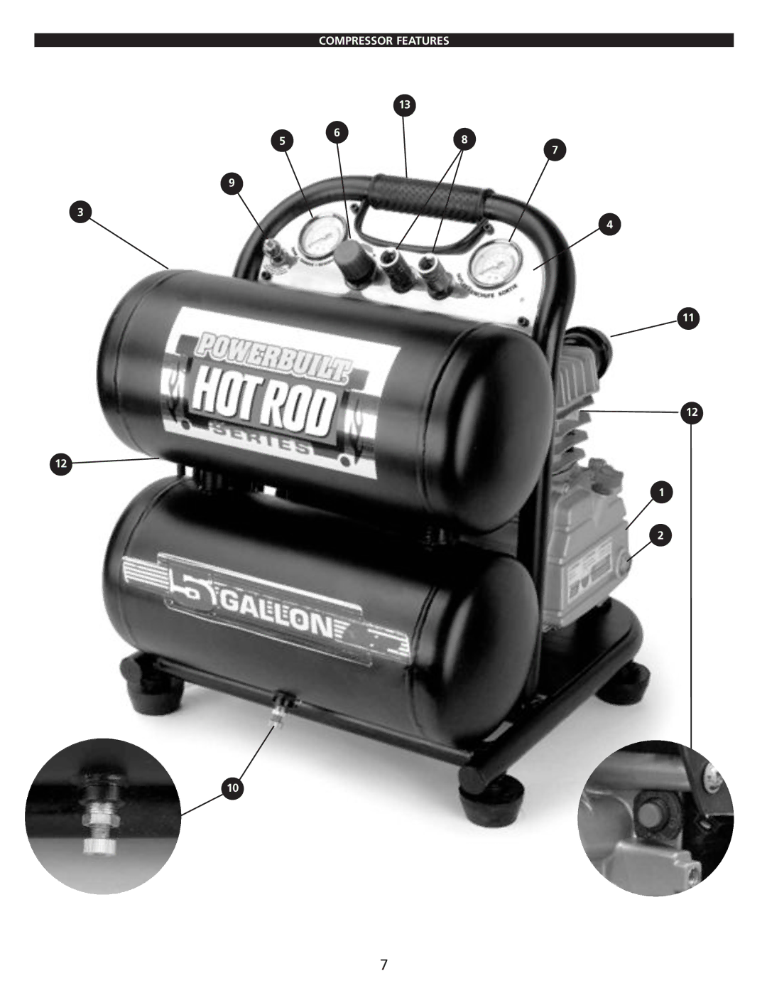 AllTrade 647376 manual Compressor Features 