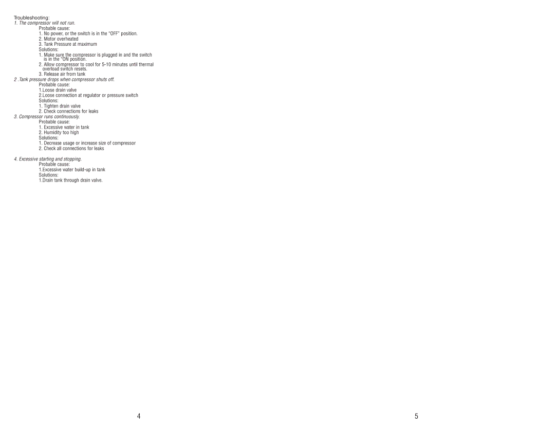 AllTrade 835081 manual Troubleshooting 