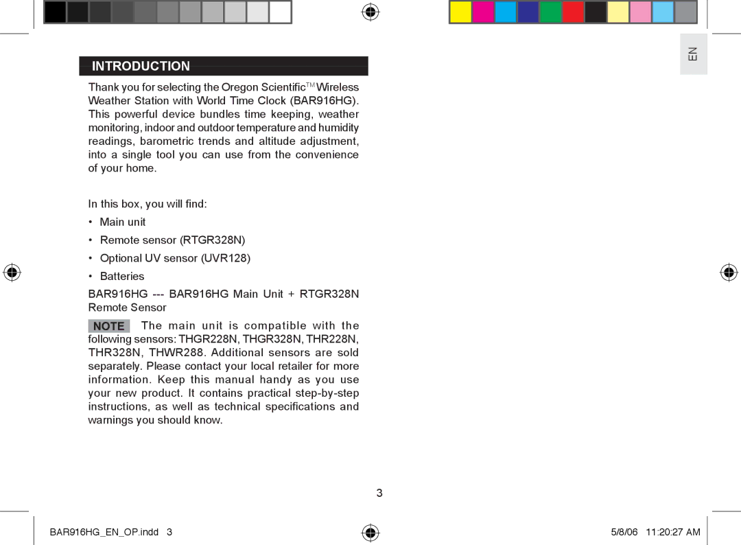 AllTrade BAR916HG user manual Introduction 