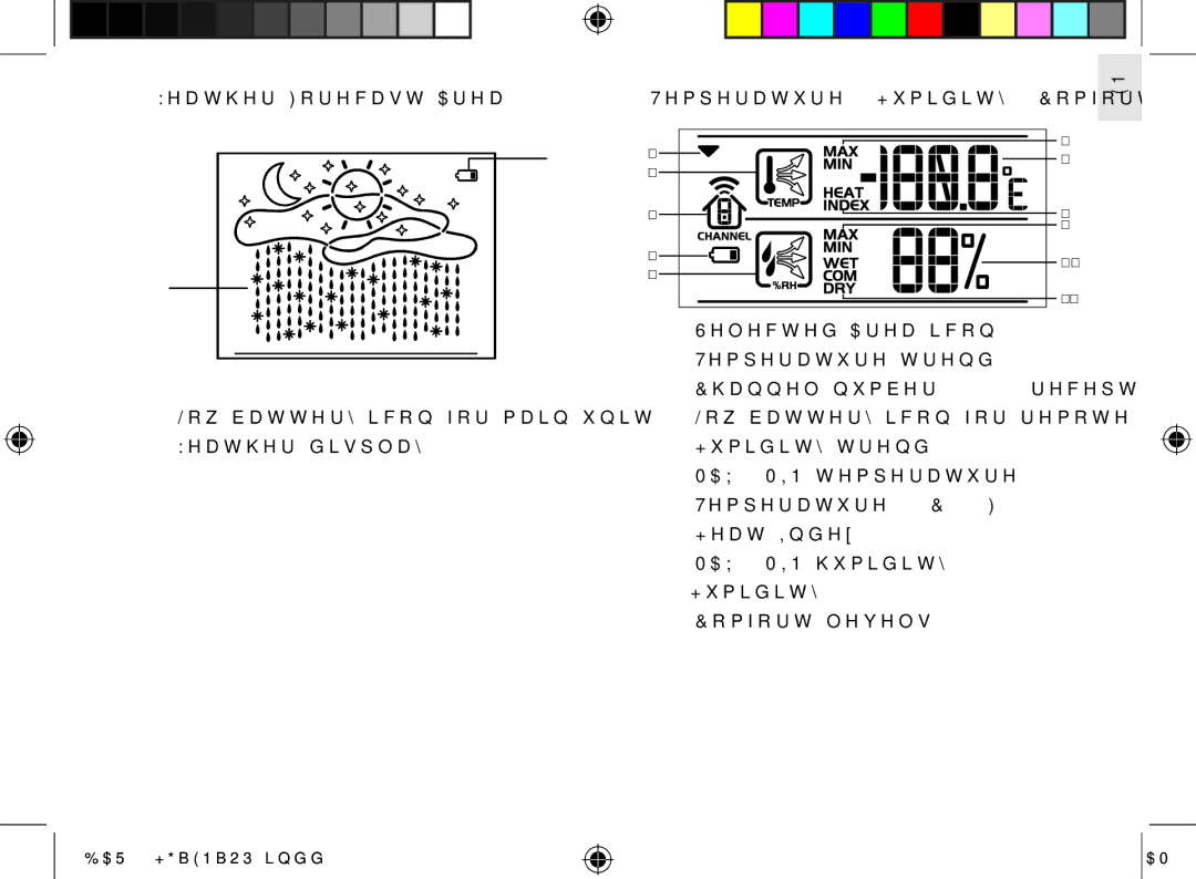 AllTrade BAR916HG user manual Weather Forecast Area 