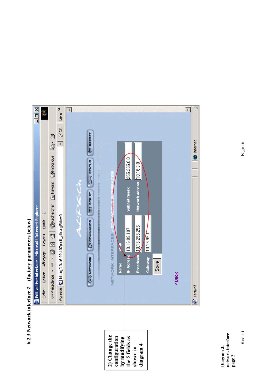 Alpes USA MP615/MP107 manual Diagram 3 network interface 