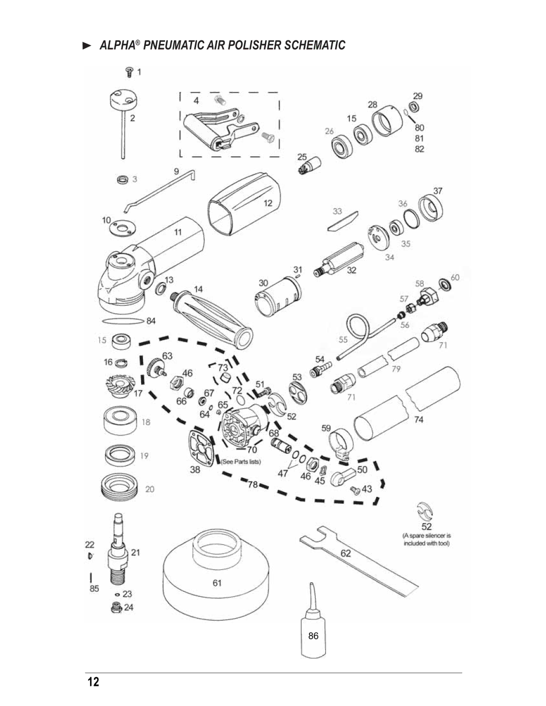 Alpha Tool.Com.HK Limited AIR-658 instruction manual Alpha Pneumatic AIR Polisher Schematic 