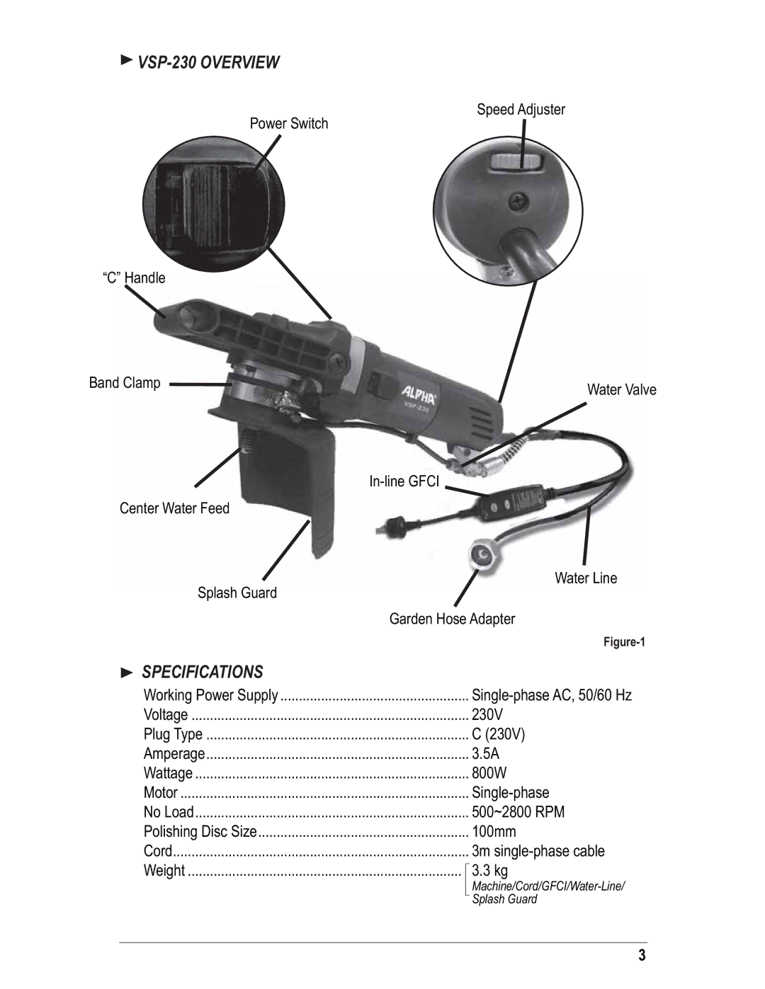 Alpha Tool.Com.HK Limited instruction manual VSP-230 Overview, Specifications 