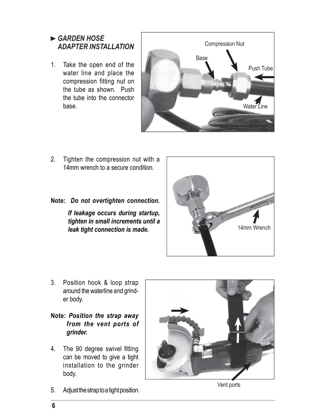 Alpha Tool.Com.HK Limited WBCKIT instruction manual Garden Hose, Adapter Installation 