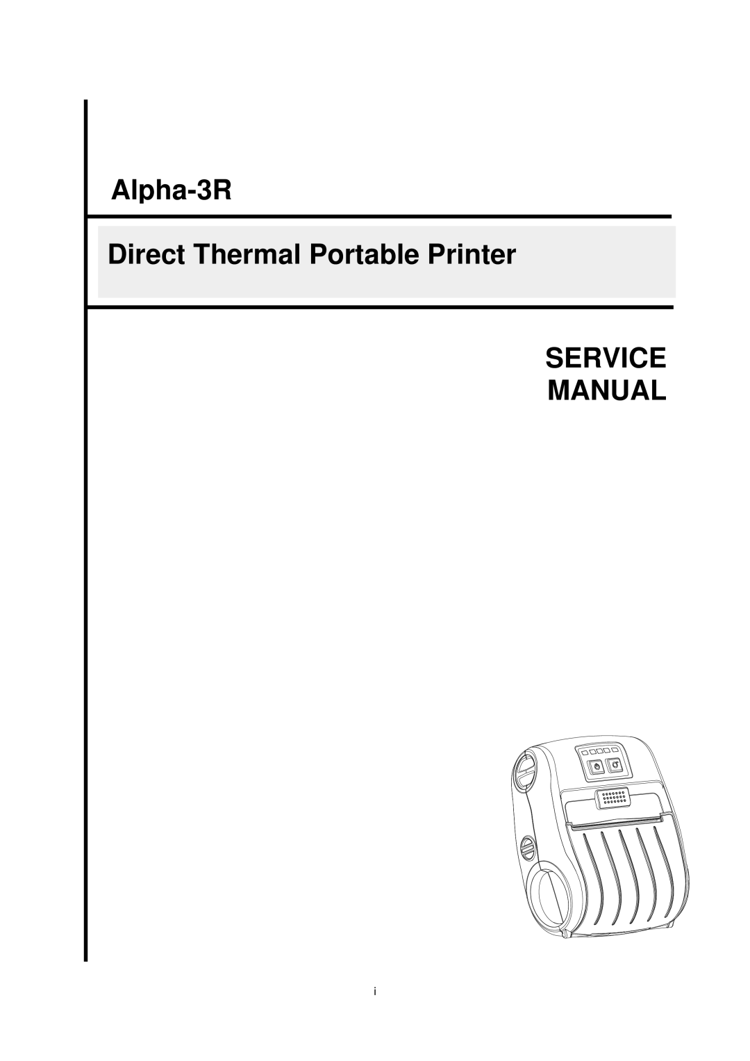 Alpha Vision Tech Alpha-3R service manual Direct Thermal Portable Printer, Service, Manual 