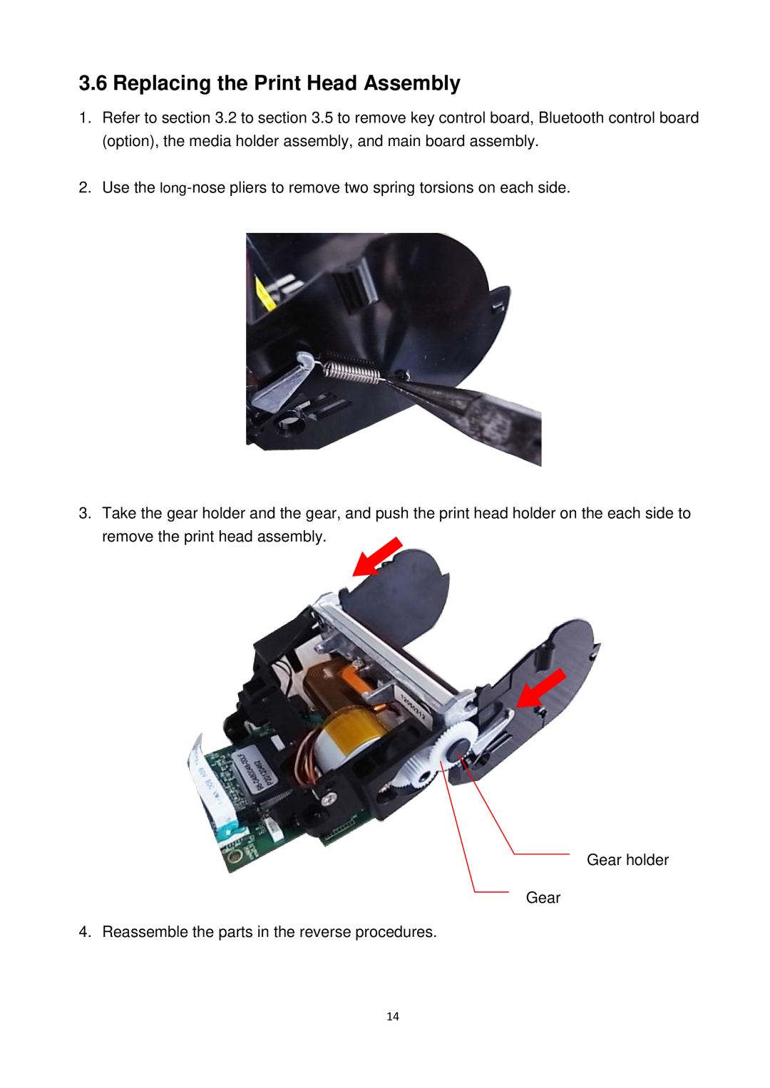 Alpha Vision Tech Alpha-3R service manual Replacing the Print Head Assembly 