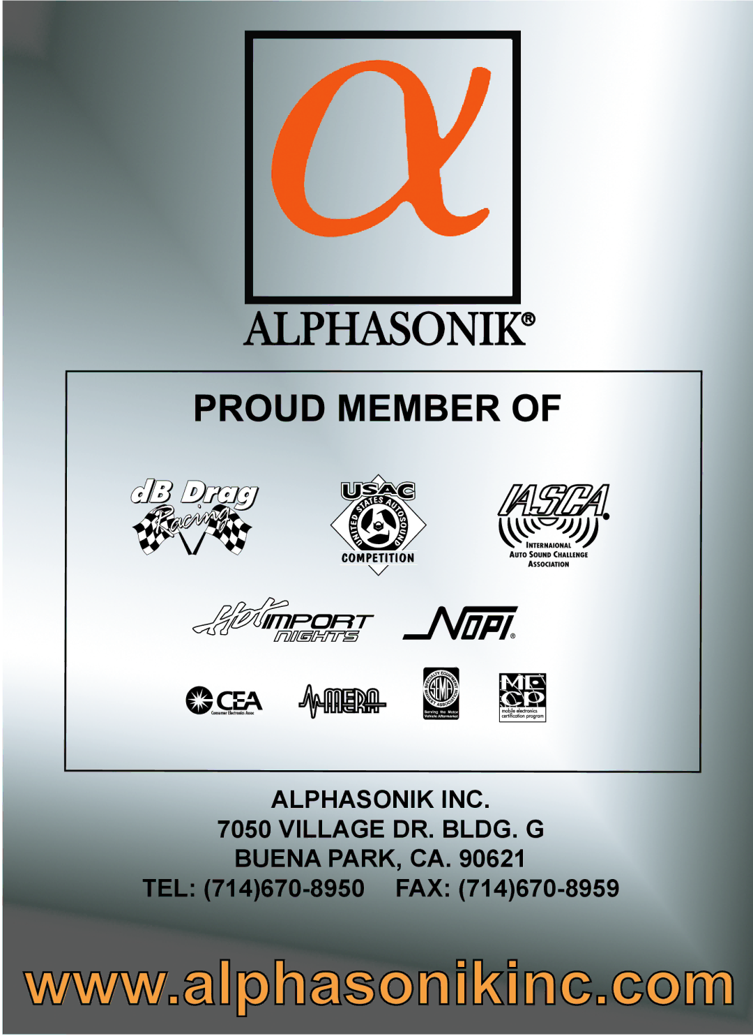 Alphasonik PBAT10E owner manual Alphasonik INC Village DR. BLDG. G Buena PARK, CA 