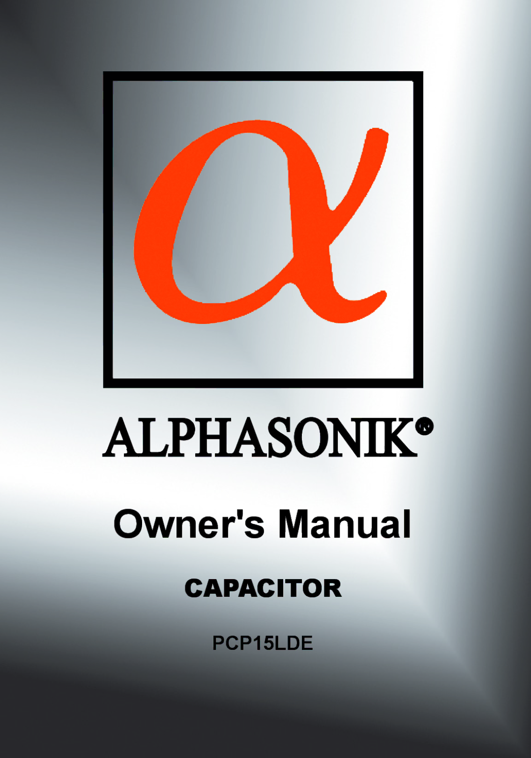 Alphasonik PCP15LDE owner manual Alphasonikr 