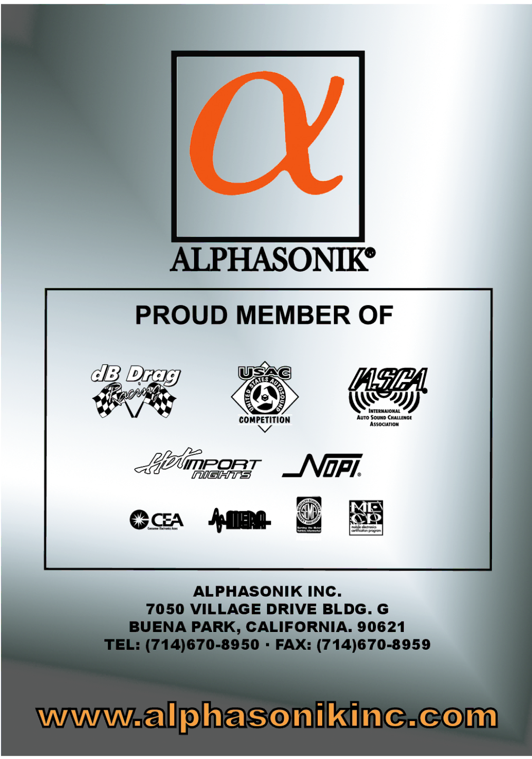 Alphasonik PCP15LDE owner manual Alphasonik INC Village Drive BLDG. G Buena PARK, California 