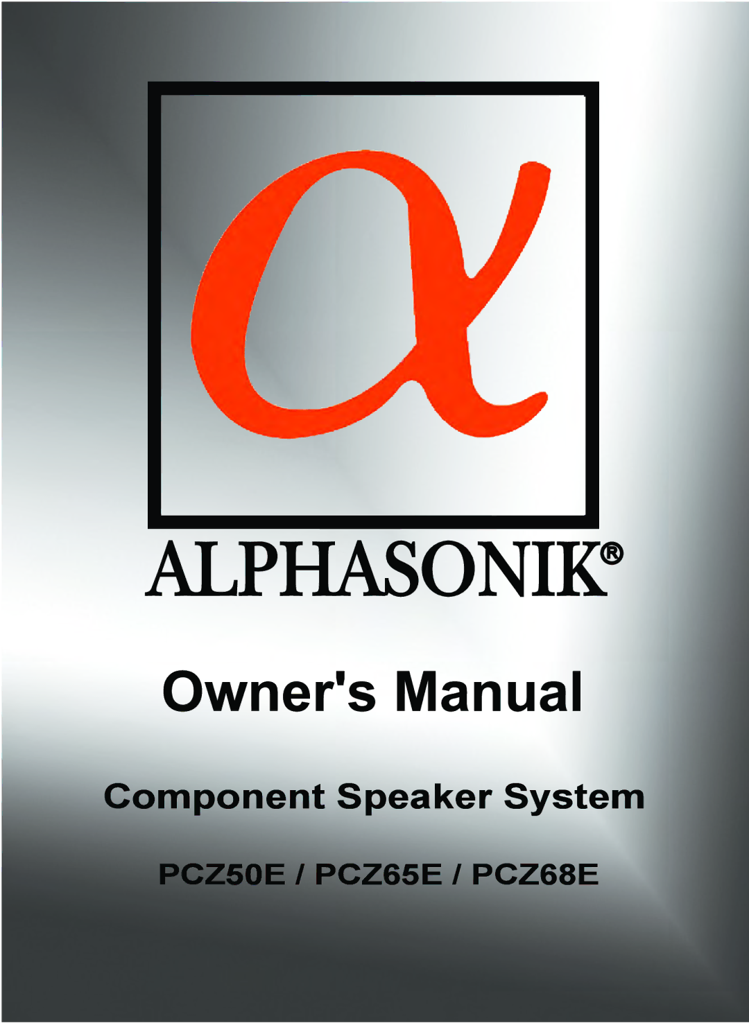 Alphasonik PCZ68E, PCZ65E, PCZ50E manual Component Speaker System 