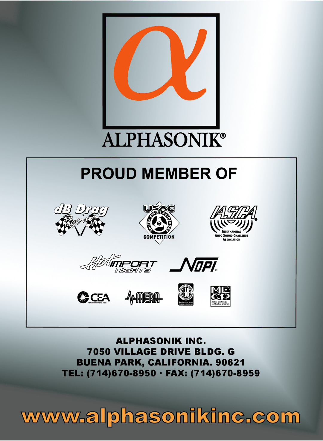 Alphasonik PEQ70E owner manual Alphasonik INC Village Drive BLDG. G Buena PARK, California 