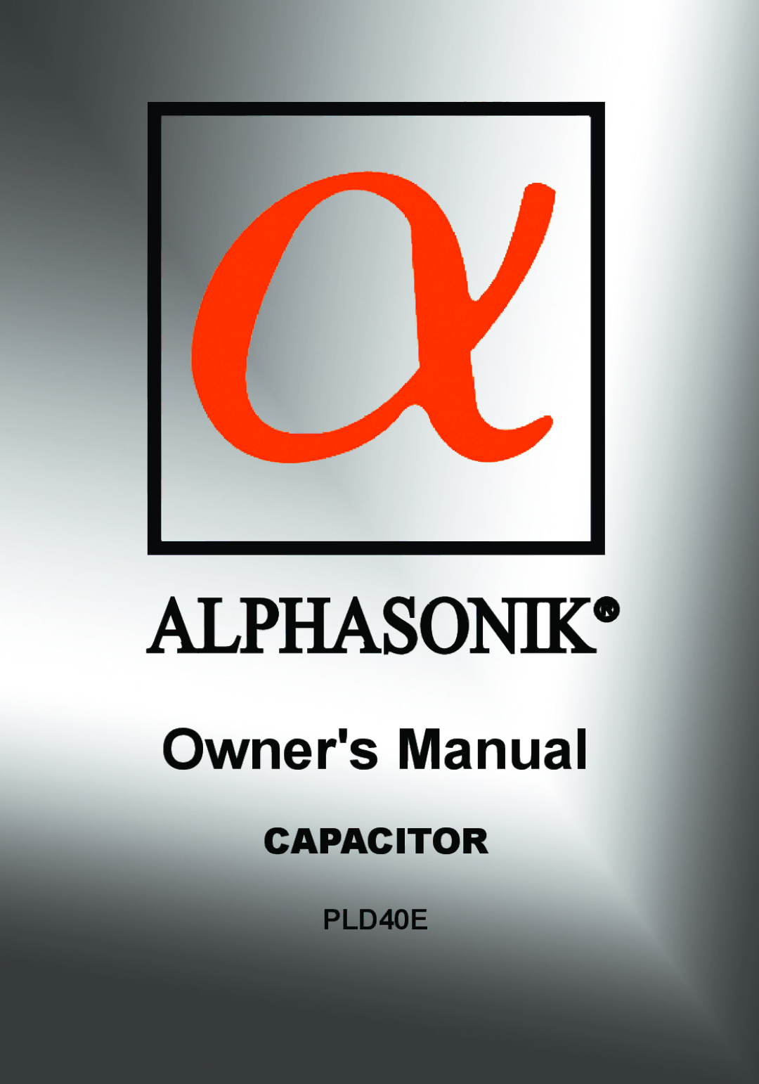 Alphasonik PLD40E owner manual Alphasonikr 