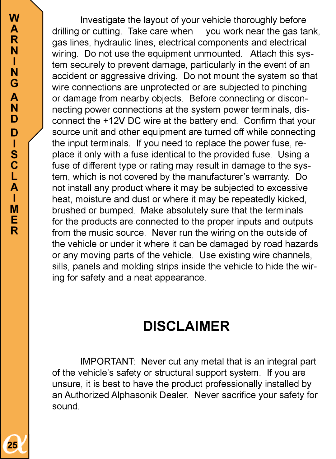 Alphasonik PM12005E, PM3002E, PM6002E, PM1600DE, PM6004E manual Disclaimer 