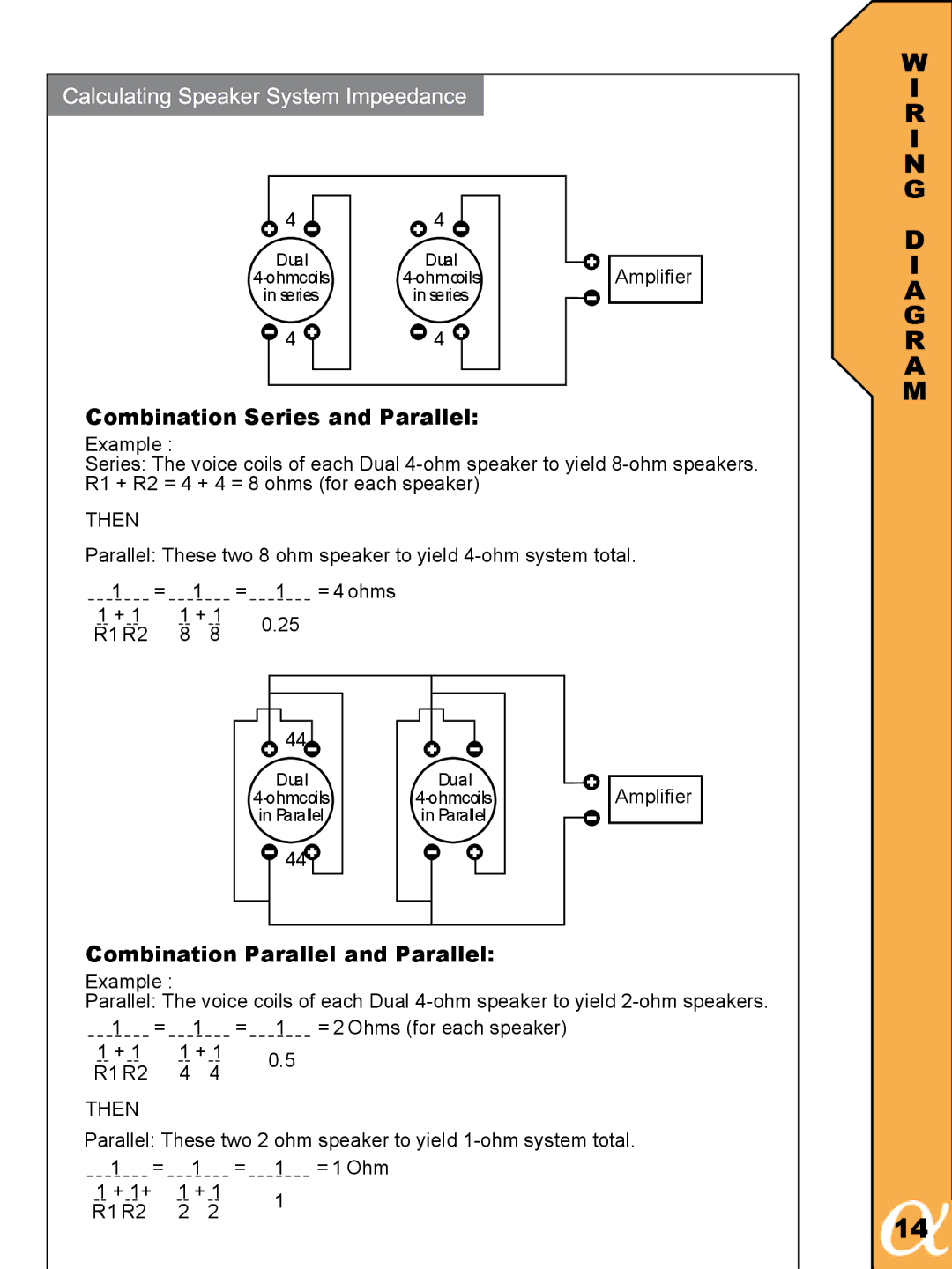 Alphasonik PMA1000DE, PMA1200DE manual Combination Series and Parallel 