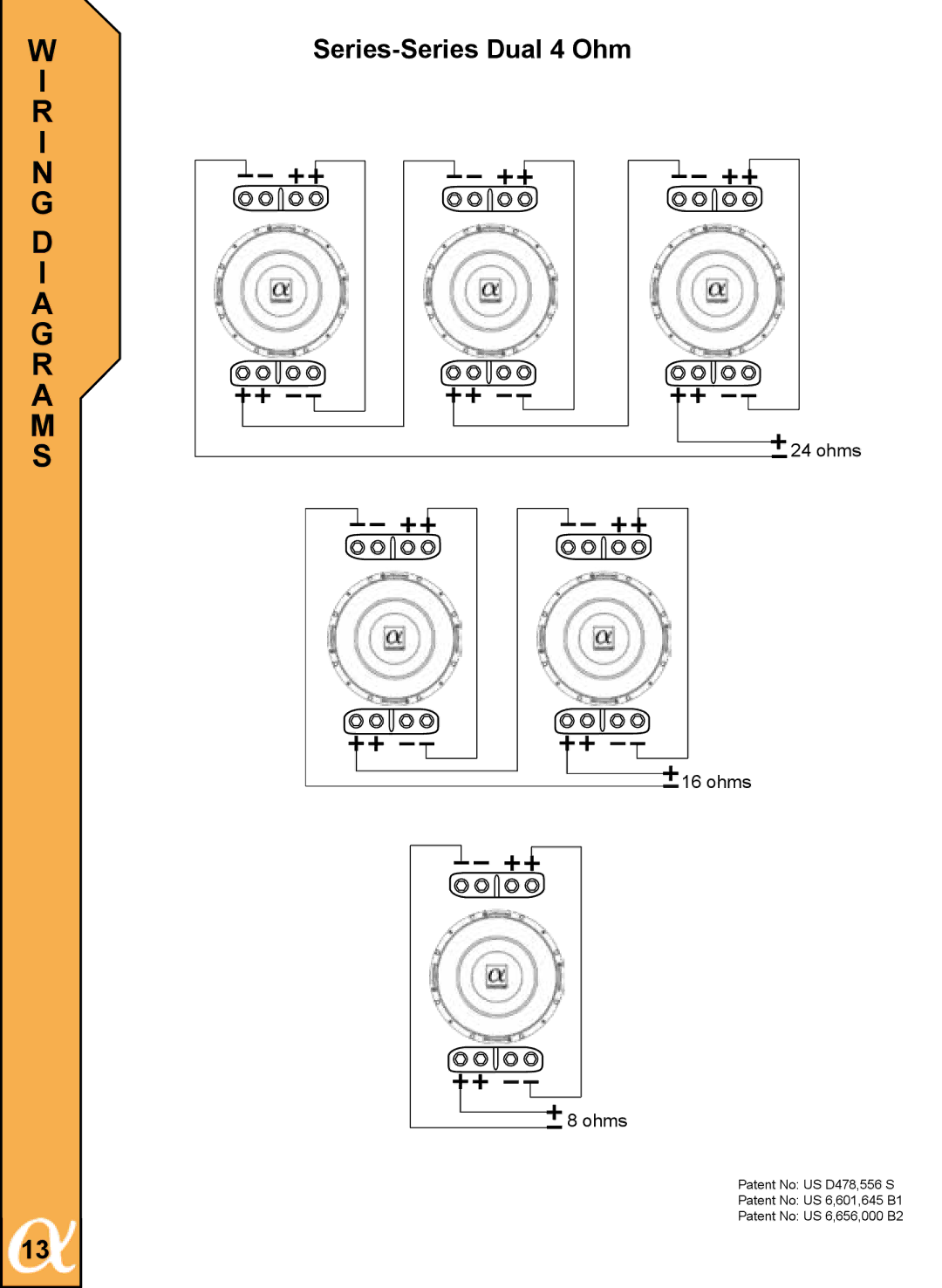 Alphasonik PSW115E, PSW112E, PSW110E owner manual Series-Series Dual 4 Ohm 