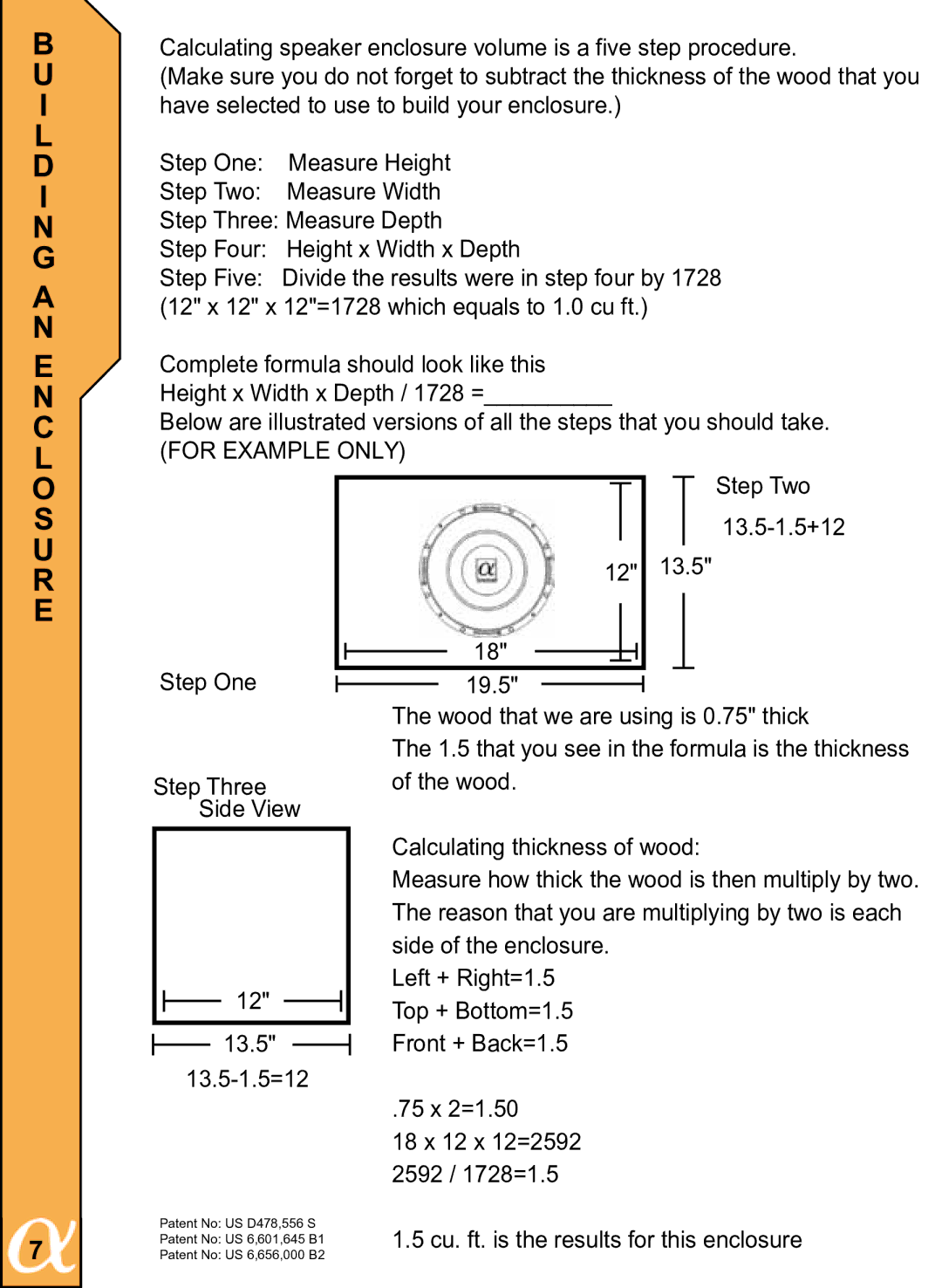 Alphasonik PSW310X, PSW312X owner manual I L D I N G a N E N C L, R E 