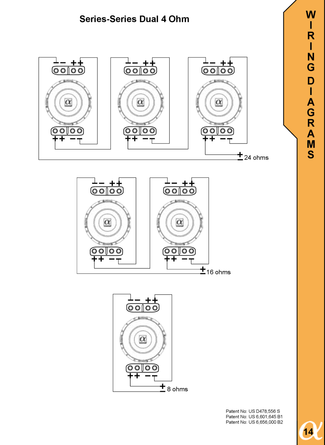 Alphasonik PSW810E, PSW815E, PSW812E owner manual Series-Series Dual 4 Ohm 