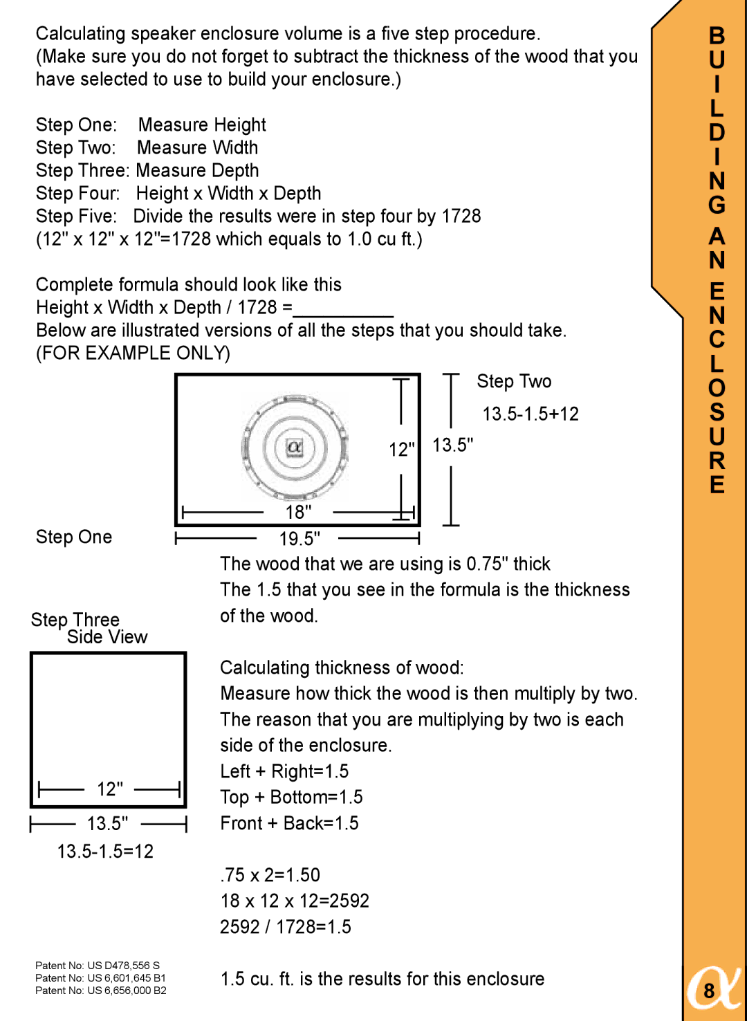 Alphasonik PSW810E, PSW815E, PSW812E owner manual I L D I N G a N E N C L, R E 