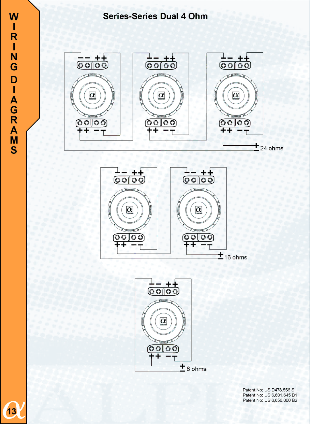 Alphasonik PTZ25TE, PTZ25SE, PTZ20TE owner manual Series-Series Dual 4 Ohm 