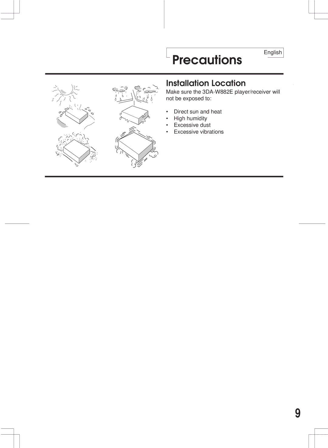 Alpine 3DA-W882E owner manual Installation Location 