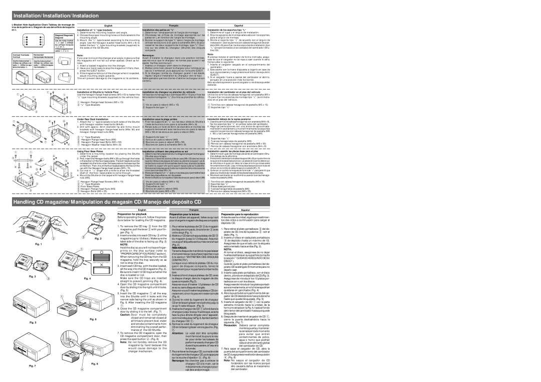 Alpine 500CHA1214 owner manual Installation/Installation/Instalacion 