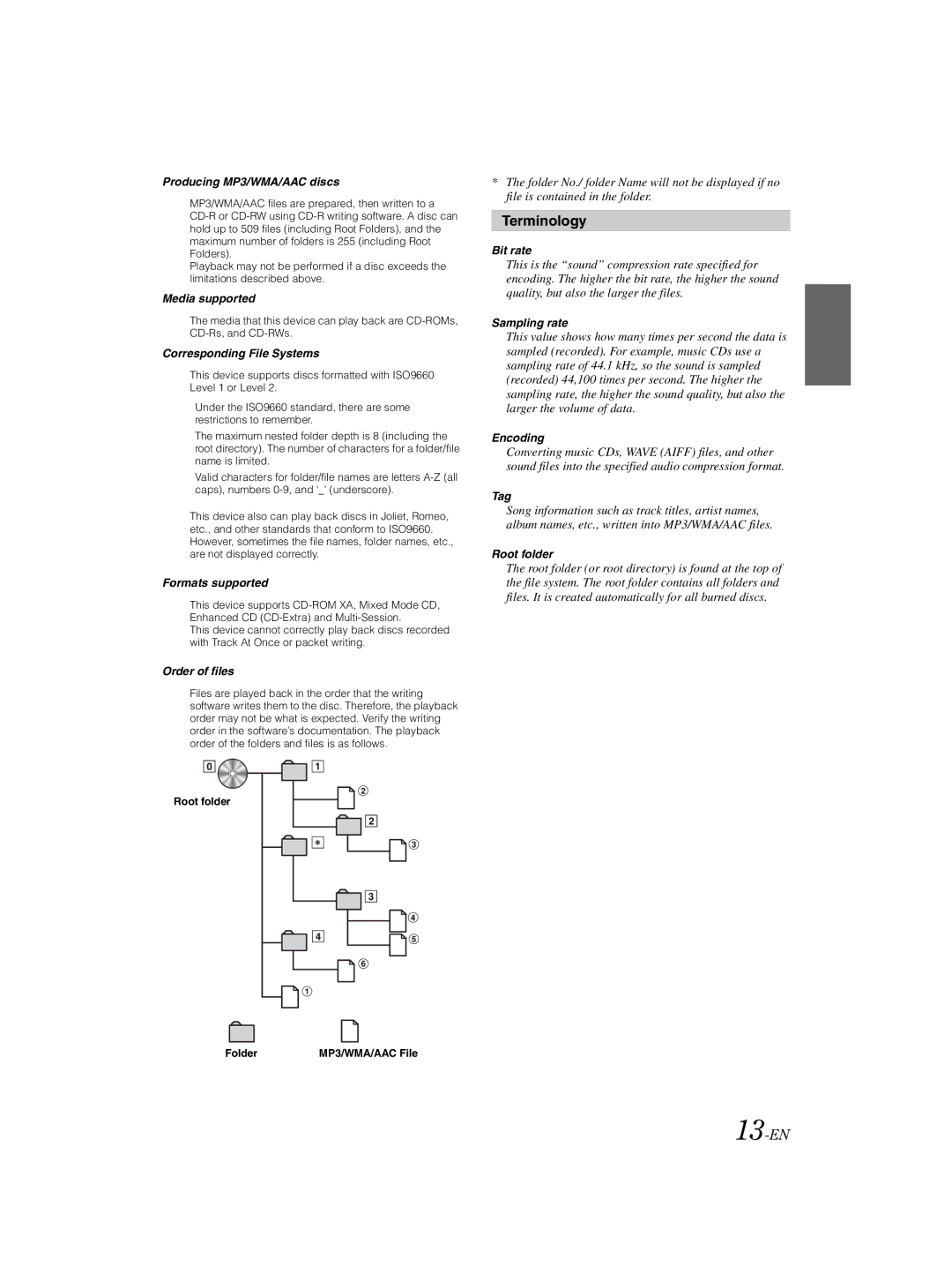 Alpine 68-16909Z79-A, CDE-121 owner manual Terminology, 13-EN 