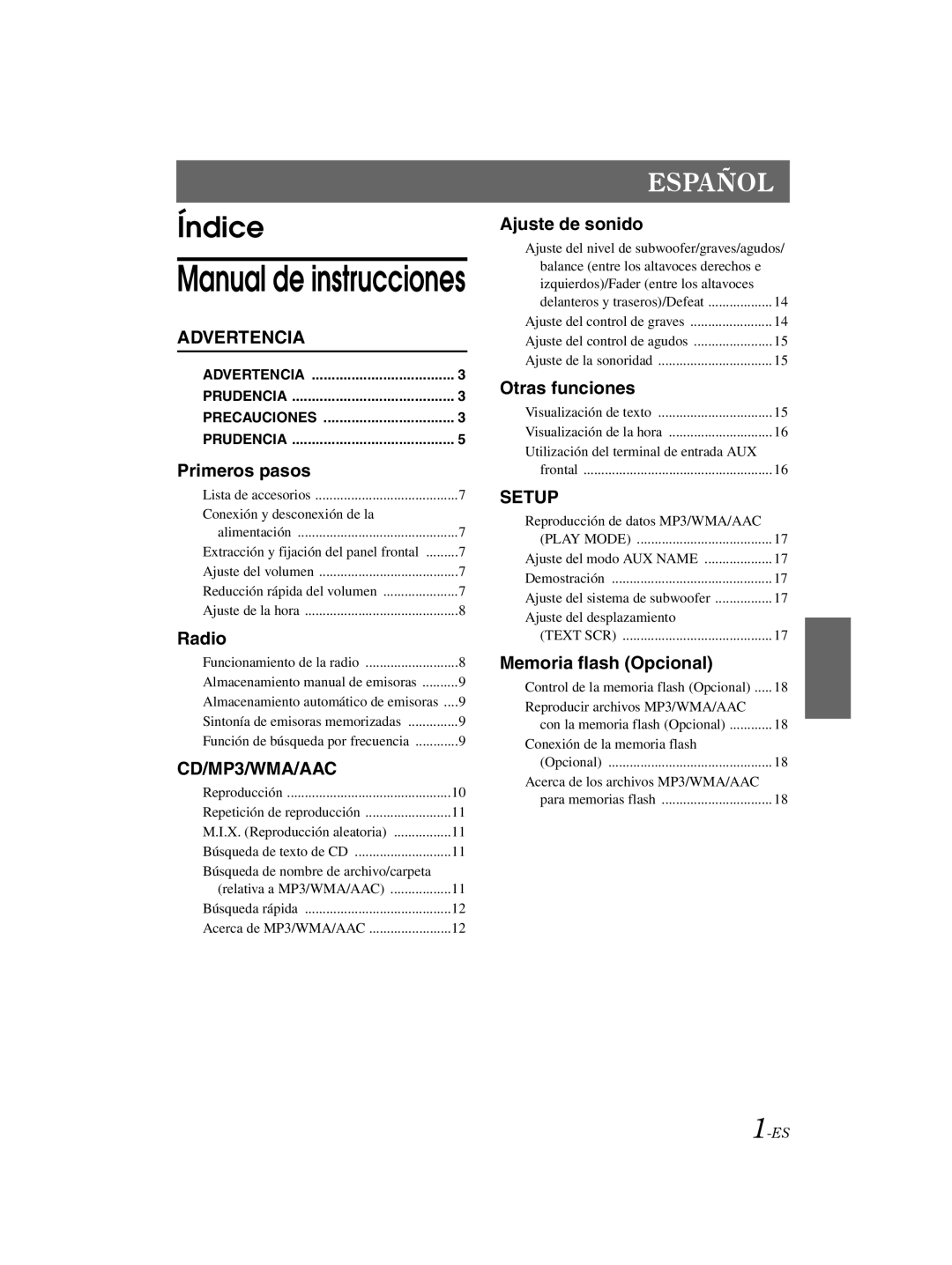 Alpine 68-16909Z79-A, CDE-121 owner manual Manual de instrucciones 